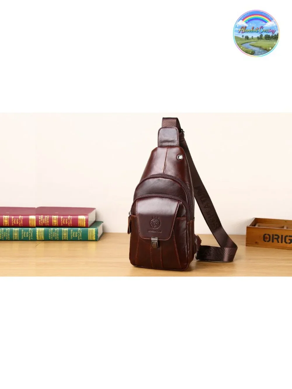 Genuine Leather Sling Bag for Men - Casual Crossbody Daypack